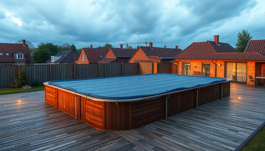 hvordan sikrer jeg mit poolcover mod stormvejr - Illustration